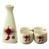 5 Pcs Handcraft Ceramic Mini Japanese Sake Set Wine Cup Wine Pot,Chinese Knot