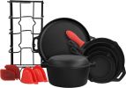 12-Piece Round Pre-seasoned Cast Iron Cookware Set