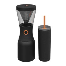 Portable Cold Brew Black & 20 oz Double Wall Stainless Steel Vacuum Insulated Sippy Black Combo