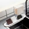 1pc Telescopic Sink Rack Over Sink Holder Organizer Rack Sponge Storage Drain Basket Dish Cloth Hanger For Home Kitchen