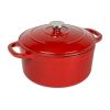 5.5 Quart Enameled Cast Iron Dutch Oven; Red