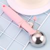 1pc; Pink PP Stainless Steel Semi-automatic Pastry Spoon; Stainless Steel Ice Cream Scoop