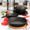 12-Piece Round Pre-seasoned Cast Iron Cookware Set